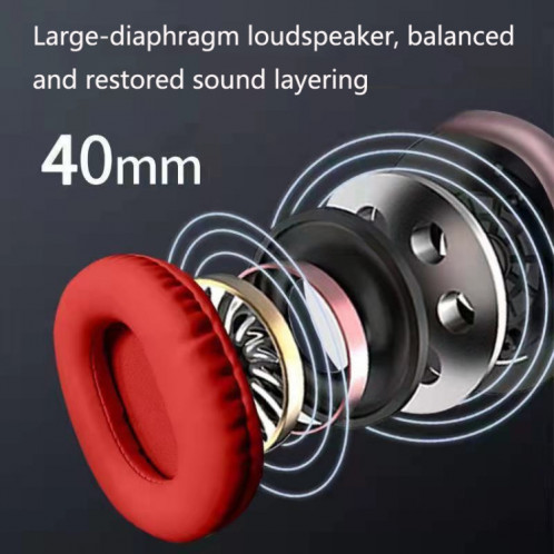 P9 Bluetooth 5.1 Casque sans fil Subwoofer Soutenir la carte AUX / TF (rouge) SH101C731-07