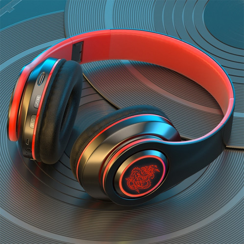 B39sans filBluetoothCaisson de basseavec la respirationde soutien légercarteTF(noir rouge) SH801A1626-07