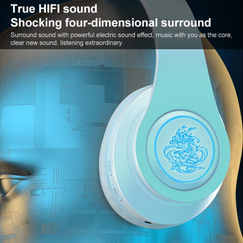 B39 Casque Bluetooth sans fil Bluetooth Subwoofer avec carte de lumière respiratoire TF Carte (Blanc) SH801D524-07
