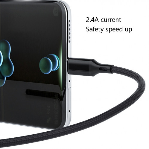 4 PCS 2.4A USB-C / TYPE-C pour le câble de données de la synchronisation rapide de l'USB tressé, Longueur: 1m (rouge) SH7601915-07