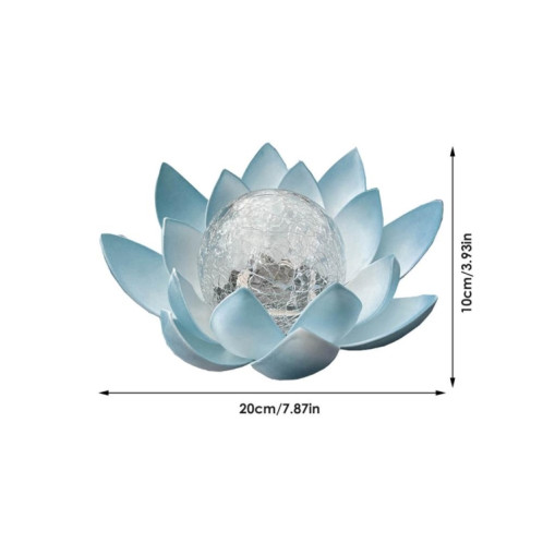 Lotus Solar Courtyard Lampe Décoration de jardin en plein air (bleu) SH101A1030-07
