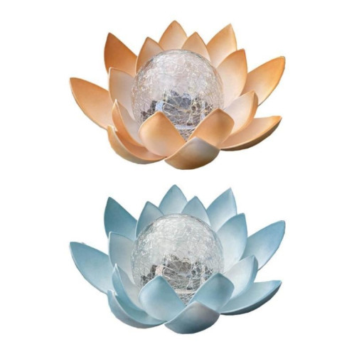 Lotus Solar Courtyard Lampe Décoration de jardin en plein air (bleu) SH101A1030-07