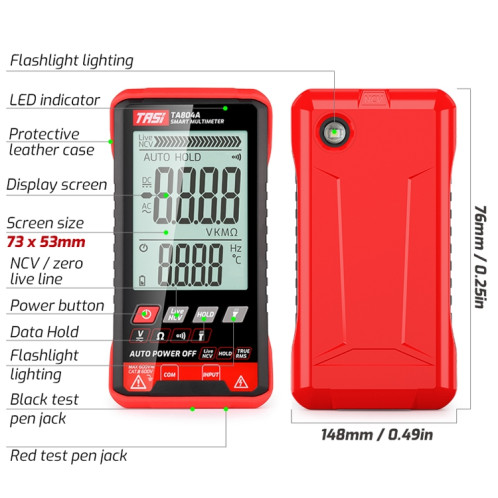 TA804B Auto + Écran de couleur manuelle Multimètre Intelligent numérique OHM NCV Tension Mocètre ST3902137-07