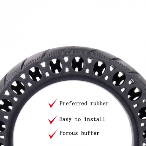 Scooter électrique de 9,5 pouces Scooter électrique absorbant les pneus solides de nid d'abeille pour xiaomi mijia m365 (noir) SH001A129-06