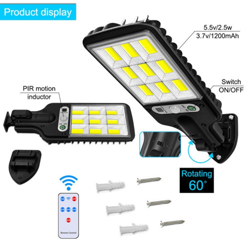 616 Solar Street Light LED Human Corps Induction Lumière de jardin, Spécifications: 72 SMD Pas de télécommande SH41051993-07