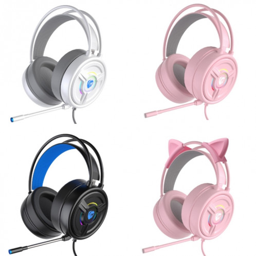 Casque de jeu câblé de Pantsan PSH-200 avec microphone, couleur: oreille de chat rose de 3,5 mm SP70041111-07