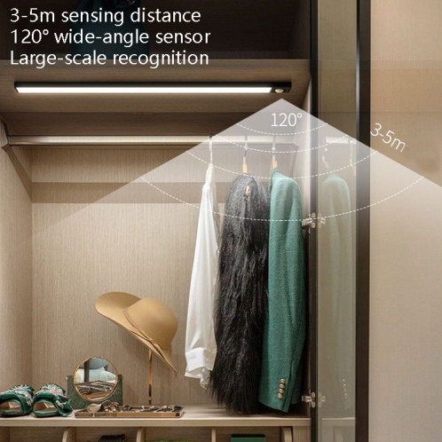 Lampe à LED sans fil automatique intelligente du corps humain 40cm (noir + lumière chaude) SH802B472-08