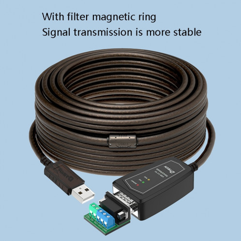 DTECH DT-5019 Câble de conversion USB à RS485 / RS422, puce FT232, longueur: 1,5 m SD92021160-07