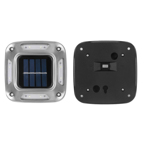 Lampe murale solaire de 8 LED en acier inoxydable d'extérieur en acier inoxydable (lumière chaude) SH101B232-07
