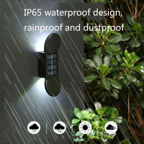 2 LED Lumière solaire Jardin d'extérieur Lumière de mur imperméable (lumière chaude) SH101B891-07