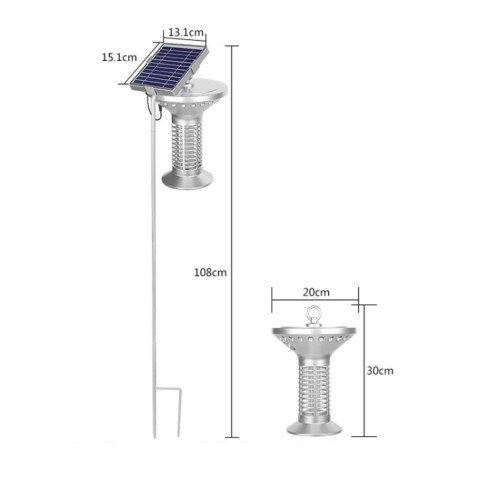 Lampe de moustique de commande de lumière solaire extérieure domestique (argent) SH901A1912-07
