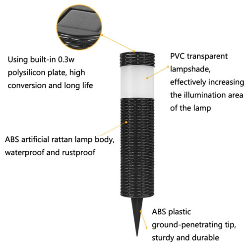 Lumière de pelouse de cylindre étanche à l'eau de solar, style: Lumière blanche SH85011396-07