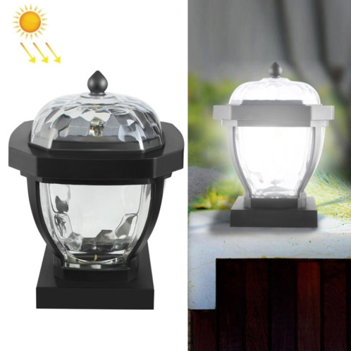 2 LED Solaire Étanche Etanche Jardin, Style: Blanc Capuchon de la colonne de lumière SH23031630-06