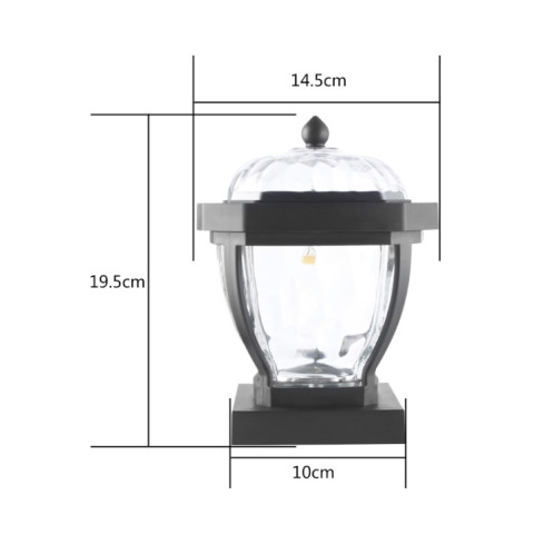 2 LED Solaire Étanche Étanche Jardin, Style: Capuchon à colonne de lumière chaud SH23041526-06