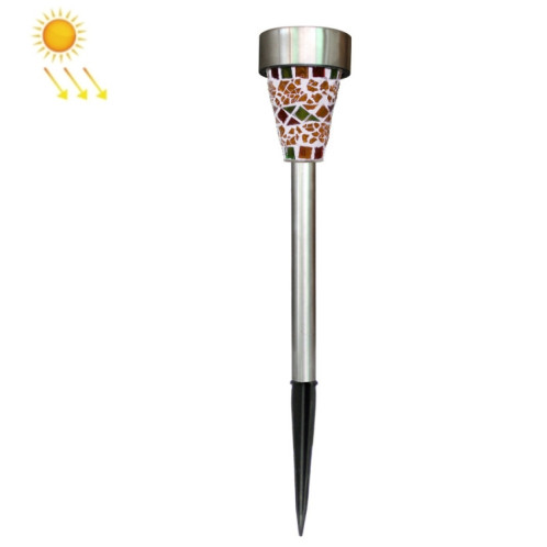 3 pcs H4011 Lumière de pelouse de mosaïque imperméable en plein air solaire (orange) SH401A577-06