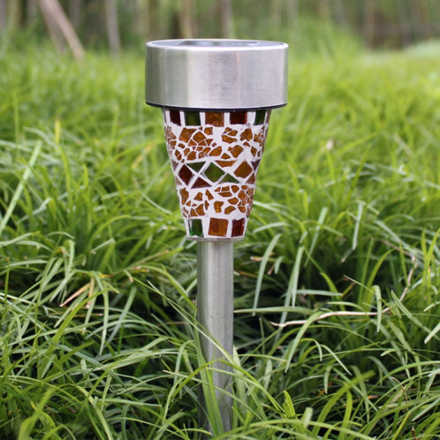 3 pcs H4011 Lumière de pelouse de mosaïque imperméable en plein air solaire (orange) SH401A577-06