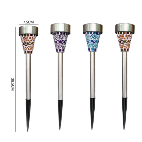 3 pcs H4011 Lumière de pelouse de mosaïque imperméable en plein air solaire (bleu) SH401B461-06