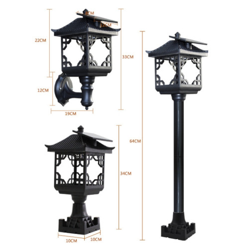 8 LED solaire maison extérieure apparence pelouse décoration de jardin (lampe de sol noire) SH401C1267-07
