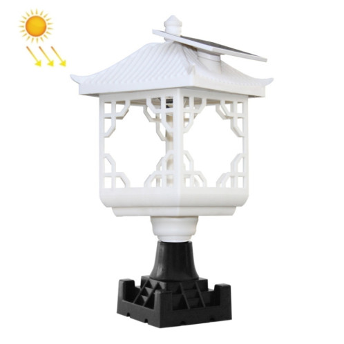 8 LED Solaire House extérieure Apparence Lawn Jardin Décoration Light (Casquette de colonne blanche) SH401D1592-07