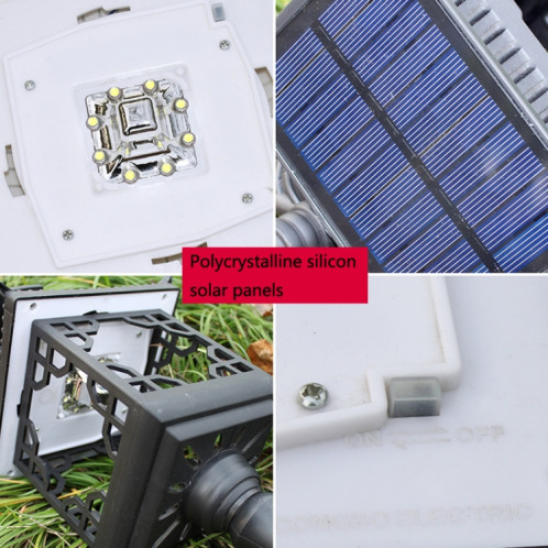 8 LED solaire maison extérieure apparence pelouse décoration de jardin (lampe de sol noire) SH401C1267-07