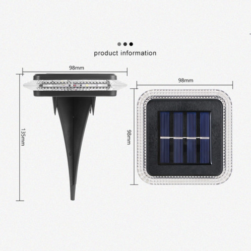 8 LED SOLAIRE EXTÉRIEUR EMTALLABLE TRANSPARENT LUMIÈRE EN BERDIÉ (LIGHT SQUAQUE-WHITE) SH101A1061-07