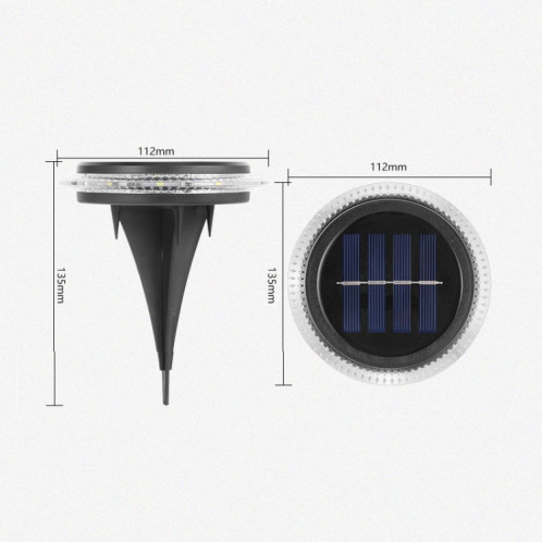 8 LED SOLAIRE EXTÉRIEUR EMTALLABLE TRANSPARENT LUMIÈRE EN BLIS SH101C1535-07