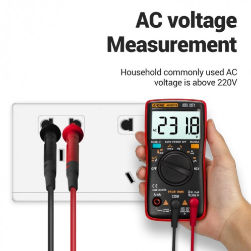 Aneng an8009 NVC Digital Digital Multimètre, Spécification: standard avec câble (orange) SA202B1276-07