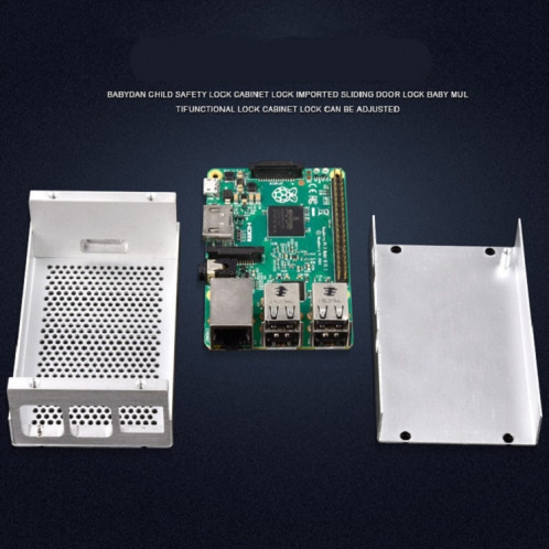 Boîte de refroidissement de grille en alliage d'aluminium pour la framboise PI 3 Modèle B PI 2 / B + Noir avec ventilateur SH45021496-07