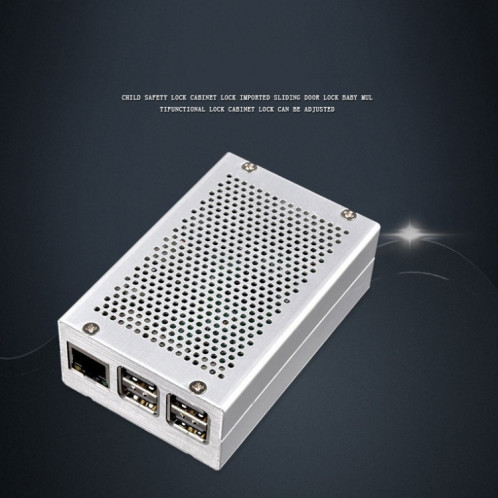 Boîte de refroidissement de grille en alliage d'aluminium pour la framboise PI 3 Modèle B PI 2 / B + argent avec ventilateur SH45041567-07