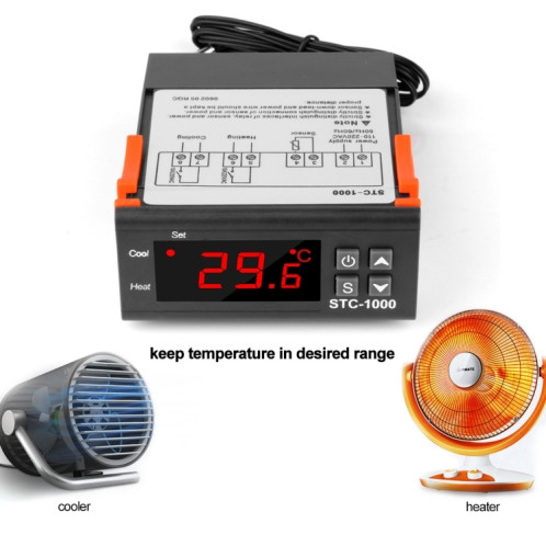 STC-1000 Aquarium Incubation Machine de fruits de mer Machine de produits électroniques Micro-ordinateur Température Commutateur de température (12V) SH601A1219-07