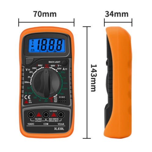ANENG XL830L Multimètre numérique numérique multi-fonction multi-précision multi-précision, spécification: sac à bulles d'emballage (orange) SA301A1518-07