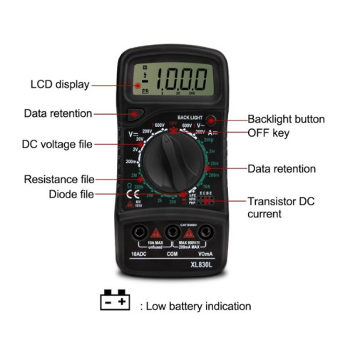 ANENG XL830L Multimètre numérique numérique multifonctions multi-précision multi-précision, spécification: standard + stylo supplémentaire supplémentaire (orange) SA302A1115-07