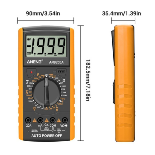 Multimètre numérique intelligent ANENG Automatique haute précision, spécification: an9205a (vert) SA301D1436-07