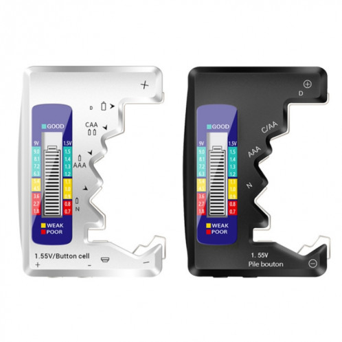 Détecteur de tension de la batterie ANENG 1.5V / 9V (argent) SA801A149-06