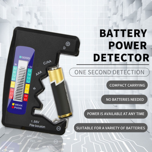Détecteur de tension de la batterie ANENG 1.5V / 9V (argent) SA801A149-06