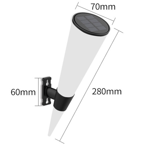 Lampe murale solaire à cône circulaire N231 Lumière de paysage de jardin extérieur, style: feux de cordes SH0701441-07