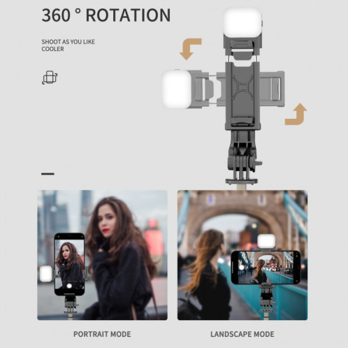 Mini Selfie Stick intégré Bluetooth Bluetooth multifonctionnel, Spécifications: Q10S 70cm avec éclairage de remplissage SH30021688-07