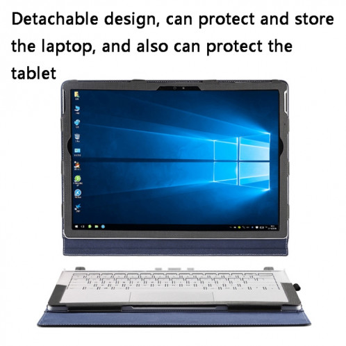 Pochette de protection pour ordinateur portable en cuir PU pour le livre de la surface Microsoft 2 13.5 pouces (bleu profond) SH802D252-07