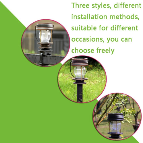 HSR002 Lampe de camping à lanterne solaire rétro extérieure, Spec: lumière portable-chaude SH02021057-06
