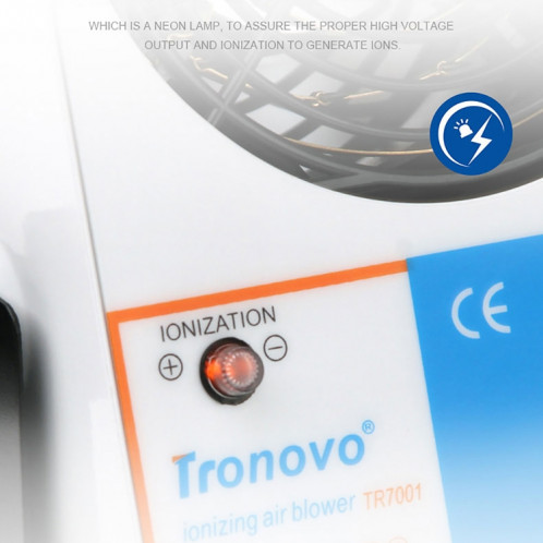 TRONOVO TR7001 Ventilateur anti-statique anti-statique d'éliminateur anti-statique d'éliminateur anti-statique, SH87101508-08