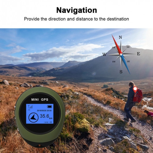 KH-12 Mini localisateur GPS Compas d'escalade en extérieur (65x52x21mm) SH301A1513-06