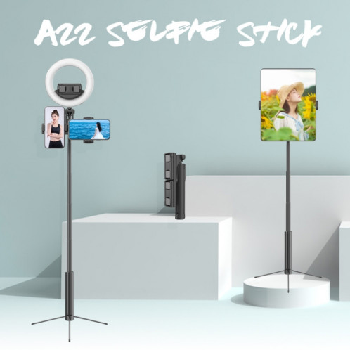 Télécommande Bluetooth CYKE A22 avec support photo Trépied A22-80cm-Black (Dual Camera) SC2101167-07