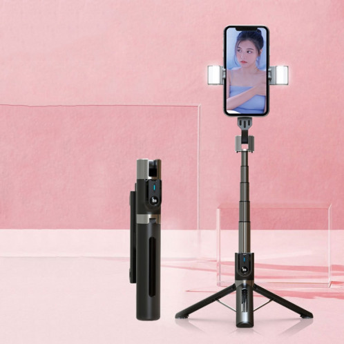 Trépied de téléphone portable Bluetooth Télécommande Live Selfie Stick, Spécifications: P96D2 Double Light SH9303837-07