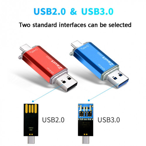 Zsuit ZstPC3 2 en 1 Interface de type C Téléphone métal U Disque U, Randon Color Livraison 8 Go (USB2.0) SZ701A869-06