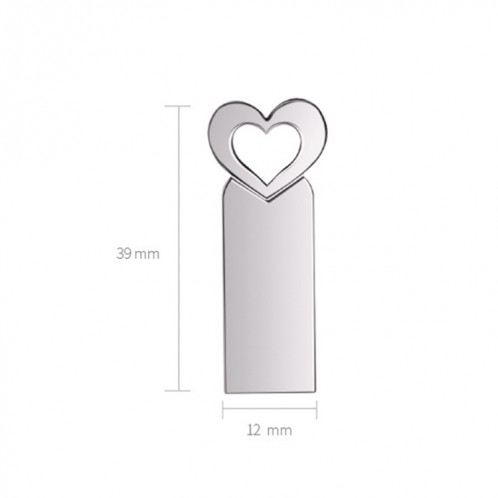 ZSHQU2 en forme de coeur USB 2.0 en métal haut débit USB USB, capacité: 4 Go (blanc) SH801A1340-05