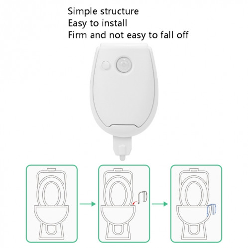 Suspendre la lumière de toilette à LED intelligente Lumière d'induction du corps humain automatique (RVB Multicolor) SH801A1084-07