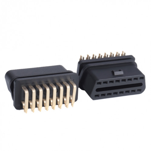 2 PCS J1962f OBD2 16PIN 90 Degree Bend Female Head Connector, Gold Plated + Nickel Plated SH9056134-06