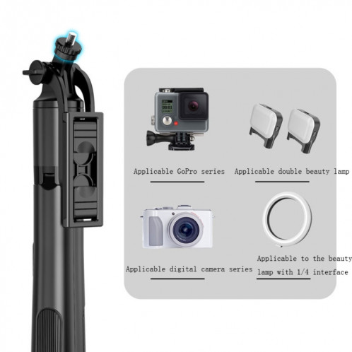 Support télescopique Selfie de Selfie sans fil Bluetooth Selfie, Spécifications: Q05S (Noir avec Fill Light) SH28028-07
