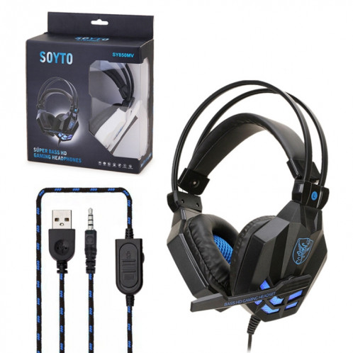 Casque d'ordinateur de jeu lumineux SOYTO SY850MV pour PC (Blanc Blanc) SS2402892-07