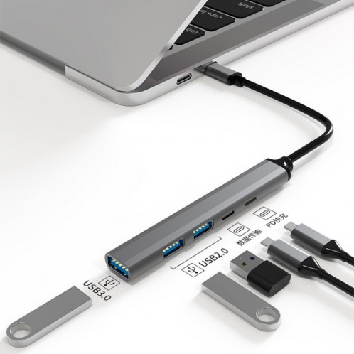 U5 Type-C Extender USB3.0 Splitter Multi-Port Dossier d'expansion, Nombre d'interfaces: 5 en 1 (USB) SH02031862-07